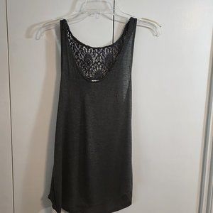Juniors Self-Esteem Gray Tank w Crochet Racerback | EUC | Size XL (Juniors)